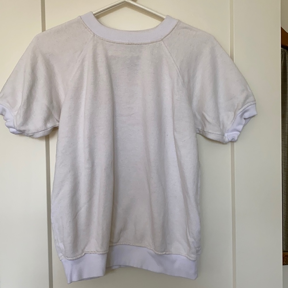 Jungmaven white short sleeved sweatshirt